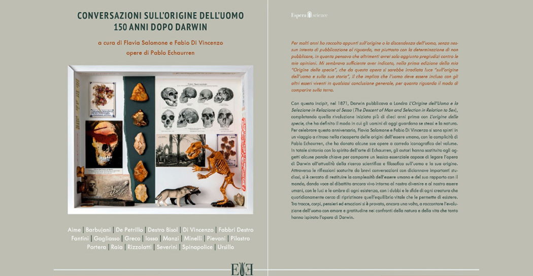 La copertina del volume “Conversazioni sull’Origine dell’Uomo 150 anni dopo Darwin”, oggetto della presentazione del Darwin Day al Museo di Casal de’ Pazzi La copertina del volume “Conversazioni sull’Origine dell’Uomo 150 anni dopo Darwin”, oggetto della presentazione del Darwin Day al Museo di Casal de’ Pazzi