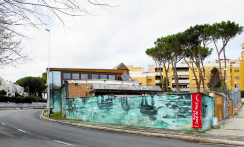 Panoramica del murale nel quartiere (ingresso del museo)