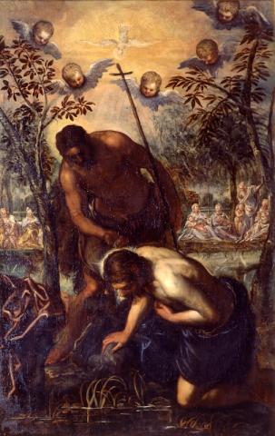 Domenico Tintoretto, Battesimo di Cristo olio su tela, cm 186 x 118,5 Pinacoteca Capitolina