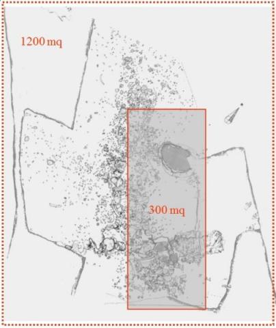 Fig 02: Area di scavo con in evidenza la porzione conservata nell’attuale Museo